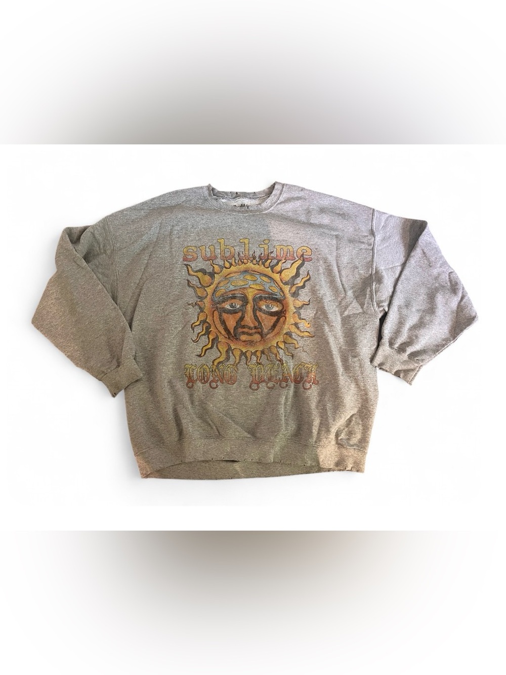 Sublime Graphic Crewneck Sweatshirt - Gray with Sun Motif